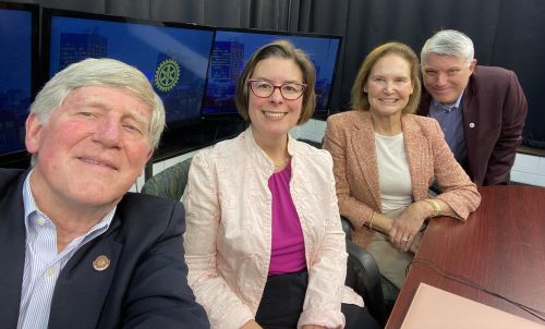 Queen City Rotary MCTV show with Sally Stebbins, Steve McMahon, and Jeanine Tousignant with host Chris Dugan