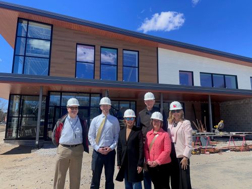 Mayor Ruais visits the Mark Stebbins Community Center during construction